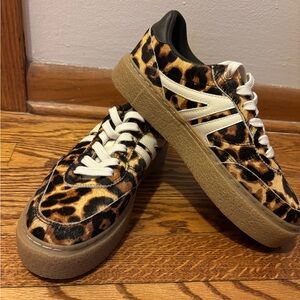 Pull&Bear Leopard Print Sneakers with Black and White Accents